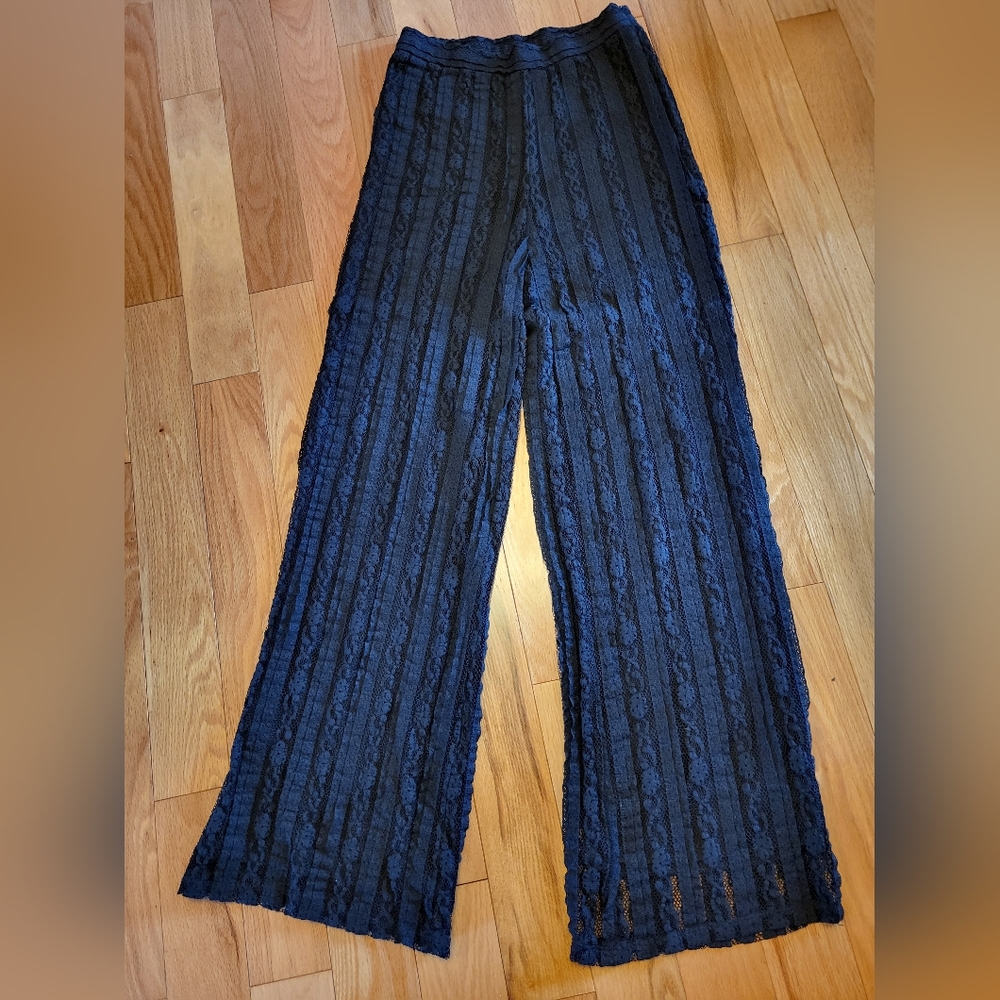 Black lace pants